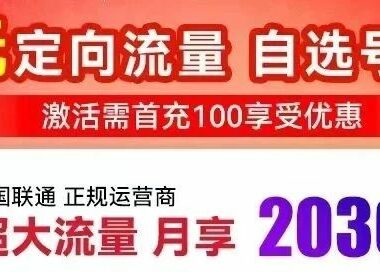 【长期套餐+可选号】神卡再次升级!联通年惠卡39月租包每月203g通用流量!在线选号,自动续约、无照片开卡!