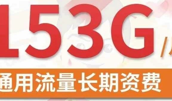 可选号长期套餐!联通过江卡29月租包153g通用流量+100分钟通话,京东包邮到家!