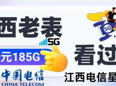 江西老表看过来!江西电信星卡185G流量29月租可选号